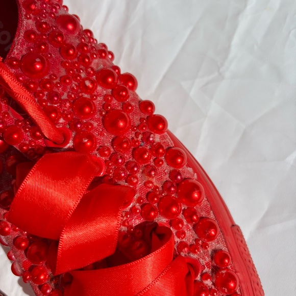 Converse Women's Red Embellished Sneakers - Picture 10 of 13